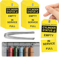 100 Pack Cylinder Status Sign Tags 2.4 X 4.7 Inch Empty in Service Full 3-Part Perforated Labels with Pre-Attached Wires for Checking The State of The Cylinder (100)