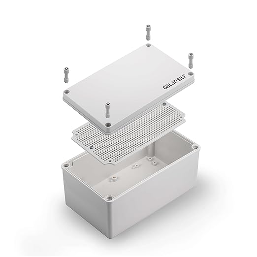 QILIPSU Outdoor Junction Box IP67 Waterproof Project Box ABS Plastic Weatherproof Electrical Enclosure Gray Cover (9.8"x5.9"x5.1")