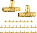 Pack Of 30 Foskan PEX Fittings, 1/2"x1/2"x1/2" Reducing Tee, Brass Barb Crimp PEX Fittings for Hot or Cold Water Distribution