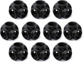 3/4" Black 5-Way Side Outlet Tee, Home TZH 10-Pack 5-Way Corner Black Malleable Cast Iron Pipe Fitting for Industrial Pipe, Furniture and DIY Decoration (10, Black 3/4 Inch)