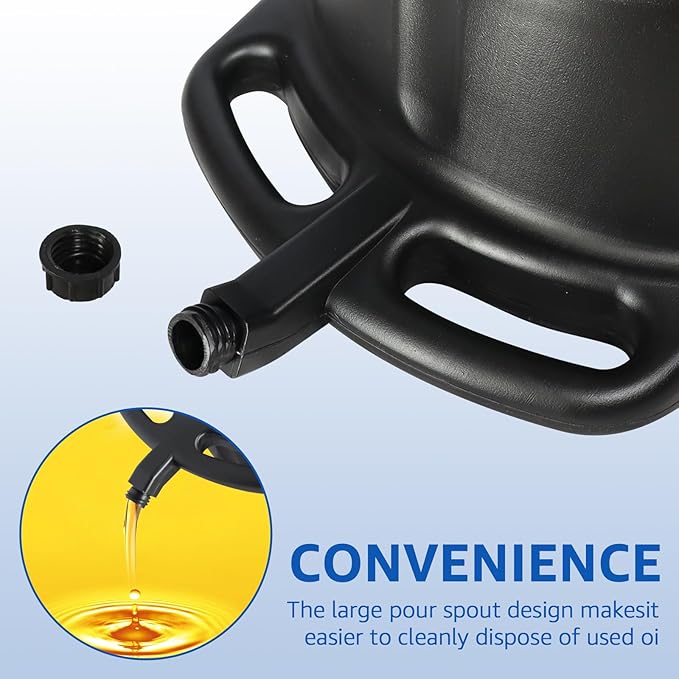HKTE 16L (4.2 Gallon) HDPE Oil Drain Pan, Large Capacity,High-Density Polyethylene, Anti-Splash