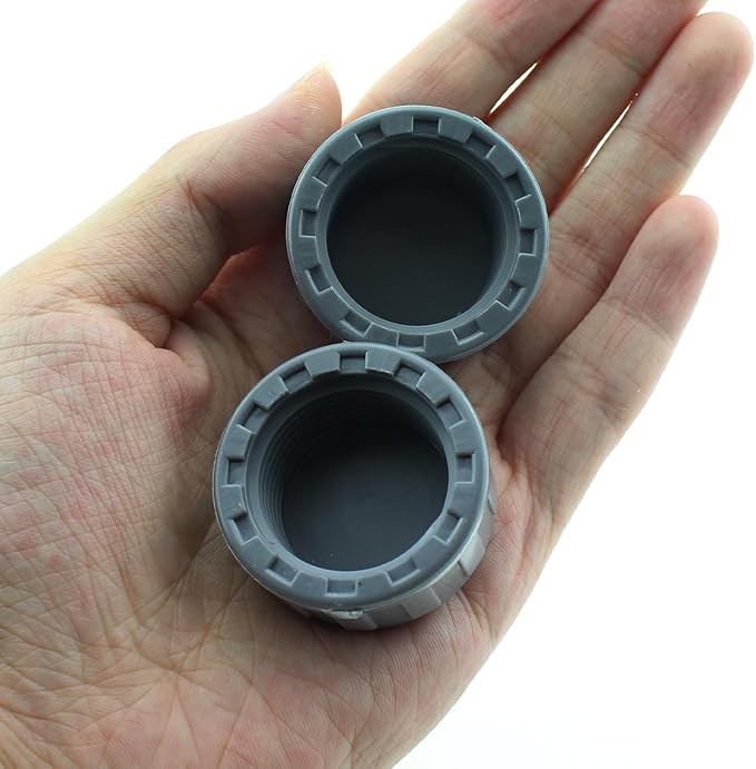 12-Piece 3/4 Inch PVC Inner Teeth Pipe Plugs - PVC Threaded Water End Cap Connectors for Irrigation Systems and Water Supply Lines