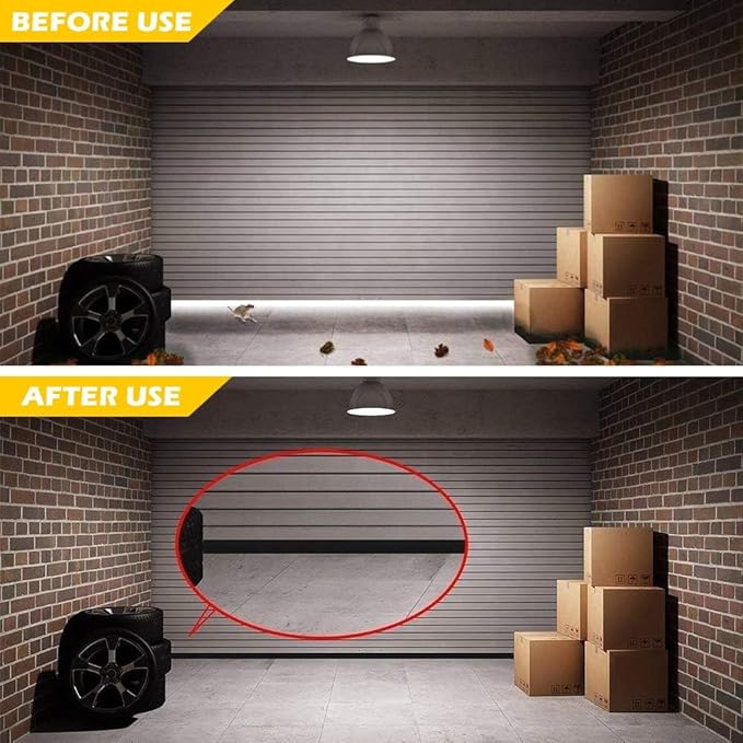 10Ft Weather Stripping Universal Garage Door Threshold Seal Strip, Garage Door Bottom Seal DIY Replacement with 10oz Glue Gel