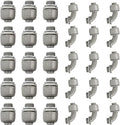Conduit Connectors, 3/4 Inch Liquid Tight Connector NPT Non-Metallic for PVC Electrical Flexible Conduit Fittings, 15 Straight and 15 Angle 90 Degree, UL Listed, Grey (30-Pack)