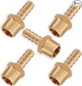 5pcs Brass Hose Barb Fittings 5/16 Inch Barb to 3/8 Inch NPT Male Thread Air Hose Fittings Adapter Connector Water Fuel Air Line Fittings 5/16” × 3/8” NPT Brass Fittings