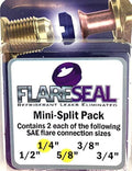 FlareSeal® Model MSP-0410 Leak Free SAE Flare Connections - Refrigerant Leaks Refrigeration, HVAC, Ductless, Schrader Valve or Mini Split Applications (1/4", Mini Split Pack - (2) 1/4" and (2) 5/8")