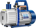 VIVOHOME 3/4 HP 7.2 CFM 110V Dual Stage HVAC Vacuum Pump for R134a R12 R22 R502 R410a Systems, Auto AC Vacuum Pump for Air Conditioner Servicing Resin Degassing with 2 Oil Bottles