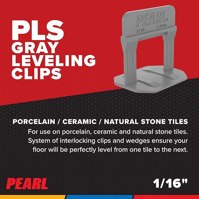 PEARL ABRASIVE CO. Leveling System Box of 500, Gray, 1/16"