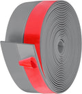 MYFAMIREA Door Weather Stripping 2IN (W) x 20FT (L) Door Draft Stopper Seal Tape Silicone Seal Strip Self Adhesive Shower Sweep Insulation Tape Side Bottom Strip for Sliding Glass Window Gap, Gray