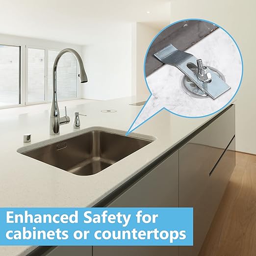 Enhon 36 Pack Sink Clips Kit, Undermount Sink Clips, Sink Mounting Kit Bracket, Installation Repair Hardware Clips Fastener Support for Kitchen or Bathroom Sinks (Sliver)