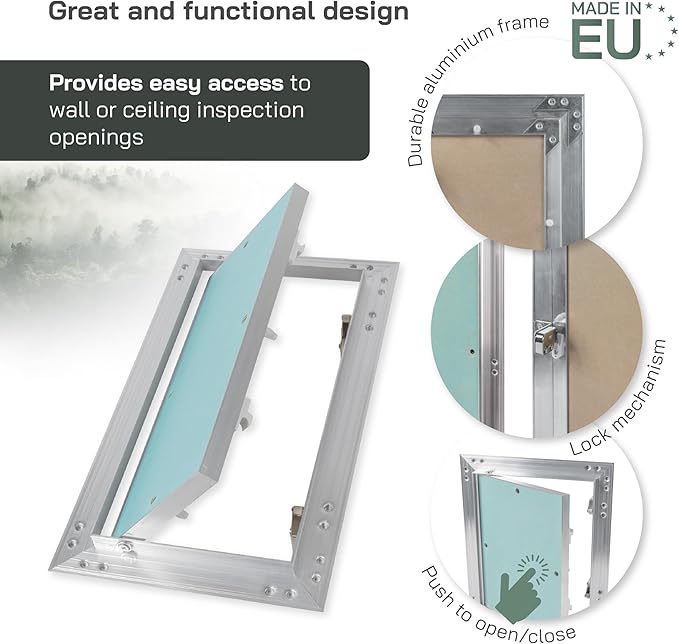 Vent Systems 6" x 12" Inch Access Panel - Drywall, Wall, Electrical, Plumbing Cover Plate - Ceiling, Wall Mount Drywall Access Panel - Metal Crawl Space Door for Home, Garage, Basement, Attic