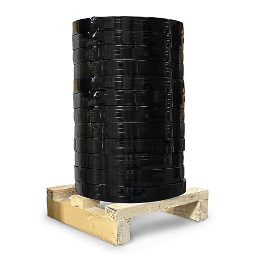 8NET Steel Strapping Band, 2,470' Length x 5/8'' Width x 0.020'' Thickness (1,460 lbs Break Strength), Cut Resistant Pallet Banding, Heavy Duty Metal Strap (12 Rolls)