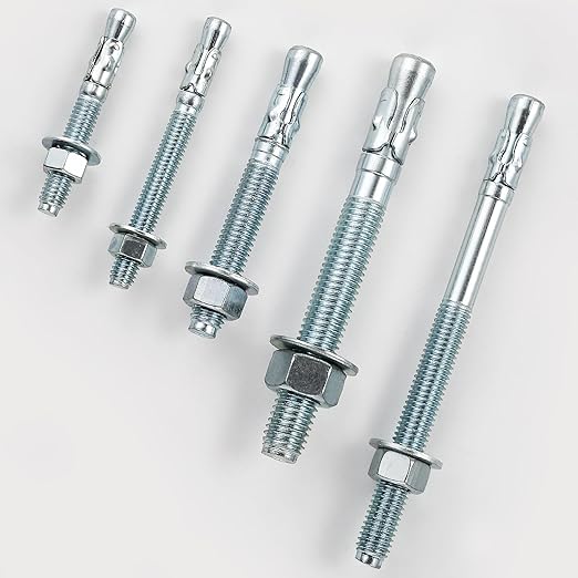 3/8x3" 10Pcs Inch Standard Fasteners for Heavy-Duty Zinc Wedge Anchors for Cement and Concrete