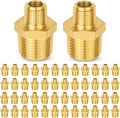 50-PCs HeSun Brass Hex Nipple Pipe Fitting, 1/2" NPT Male x 1/4" NPT Male Hex Pipe Adapter