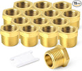 TAISHER 15PCS Brass Reducer Hex Bushing Threaded Pipe Fitting 1/4" NPT Male x 1/8" NPT Female Adapter