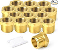 TAISHER 2PCS Brass Reducer Hex Bushing Threaded Pipe Fitting 1/4" NPT Male x 1/8" NPT Female Adapter