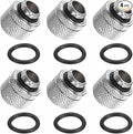 4-Pack G1/4" Thread 3/8 in ID 1/2 in OD Quick Tighten Compression Fitting - Durable Hard Tubing Compression Fitting for Soft Tubing, Computer Water Cooling System, Silver