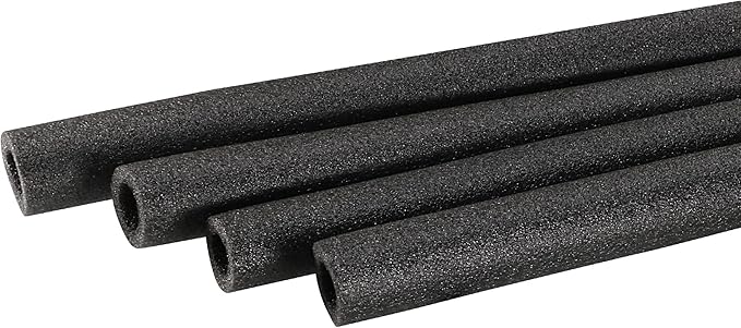 MECCANIXITY Foam Tube Sponge Protective Sleeve Black Seal Sleeve Polyethylene Pipe 15mm(0.6 Inch) ID for Pipe Insulation, Pack of 4