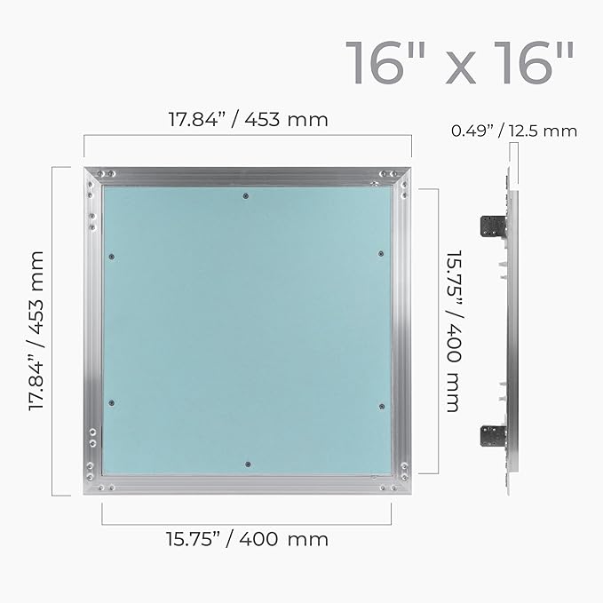 16" x 16" Inch Wall Access Panel - Waterproof Drywall Panel & Aluminum Frame Crawl Space Hatch Door - Plumbing Access Panel for Wall & Ceiling, HVAC - Drywall Access, Cover