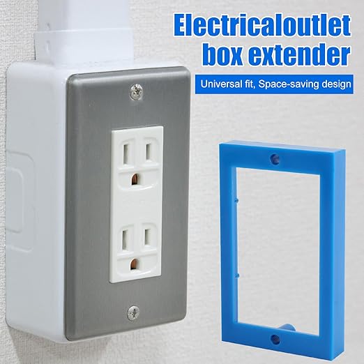 4Pack 1/4 Inch Single Gang Electrical Outlet Box Extenders with 8 Screws,Receptacle Extension for Electrical Boxes and Power Socket Switches(Blue)