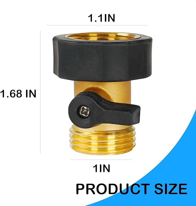 4 Pack Brass Garden Hose Shut-Off Valve, 3/4 Inch Heavy Duty Solid Brass Garden Hose Shut Off Valve with 8 Extra Rubber Washers