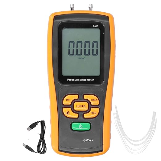 Digital Differential Pressure Manometer Air Pressure Meter with USB Interface for HVAC Fans Blowers Filter Resistance Measurement