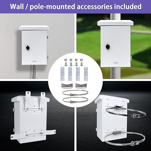Outdoor Weatherproof Cabinet Electrical Enclosure - 15.7x11.8x7.9 inches Outdoor Network Cabinet Enclosure with Cooling Fan and Thermostat Kit, Wall/Pole Mount (400x300x200mm)