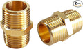 2PCS Hex Brass Nipple 3/4" NPT Male X 3/4" NPT Male Pipe Fitting 3/4 inch Brass Nipples Male Pipes Adapter Fittings Heavy Equal Nipples Connectors