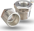 2 Pcs 304 Stainless Steel 3/4" Male to 3/8" Female Reducer Bushing, 3/4 Inch Male to 3/8 Inch Female NPT Pipe Fitting Reducing Adapter Tube Connector Convert (3/4" Male x 3/8" Female)
