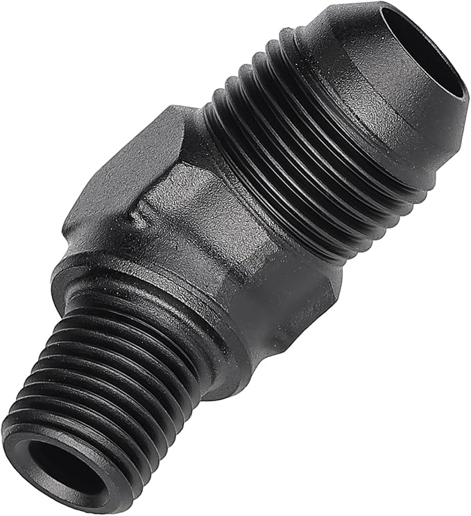 EVIL ENERGY 8AN Male Flare to 1/4" NPT Pipe 45 Degree Fitting Adapter Aluminum Black