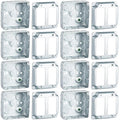 8 Set 4 × 4" Electrical Junction Box with Cover Electrical Metal Outlet Box, 21.0 Cu. in. Capacity Receptacle Exposed Work Cover, 1-1/2'' Deep (2 Gfci)
