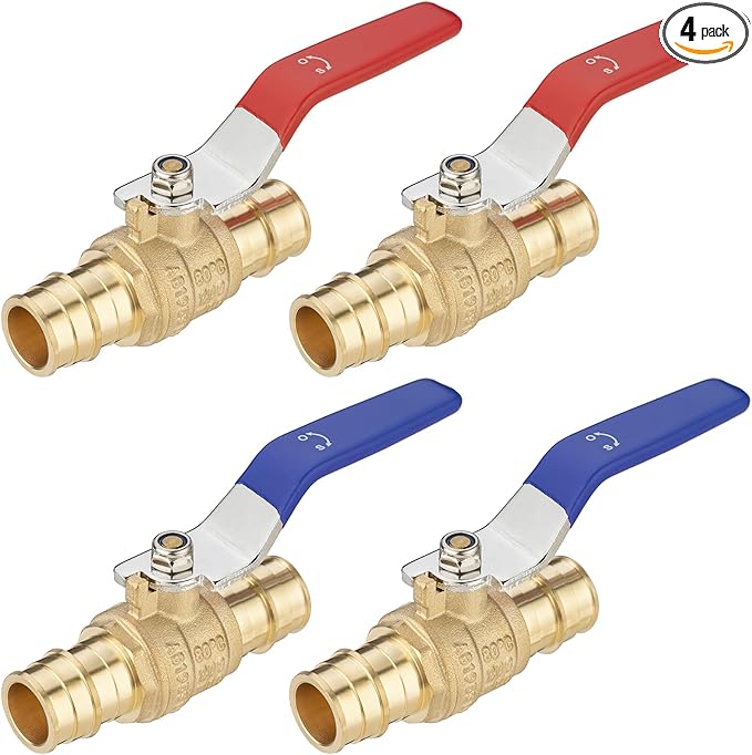 (4 Pack) Lidertik 3/4 inch PEX-A Expansion Ball Valve Shut Off Valve 1/4 Turn Valve LI-QF1-1960-0.75(4 PCS)