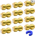 12 Pack 1/2” Push-to-Connect Plumbing Fittings, Pushfit Straight Coupling Plumbing Fittings with Disconnect Clip for Copper, PEX, CPVC Pipe