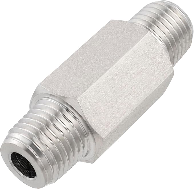 Yoebor 304 Stainless Steel Detachable Check Valve One Way Non-Return Valve for Water Oil Gas, 1pc (Mnpt x Mnpt, 1/4")