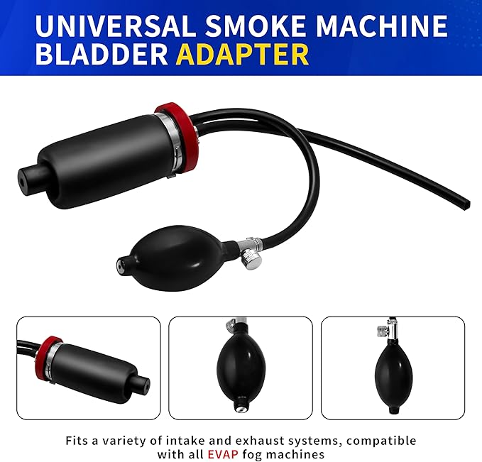 Universal Easy Intake Adapter, Automotive Smoke Machine Inflatable Bladder, for 12V Vehicle Pipes Fuel Leakage Detector Diagnostic Tester, Vehicle Fuel Leakage Detector Diagnostic