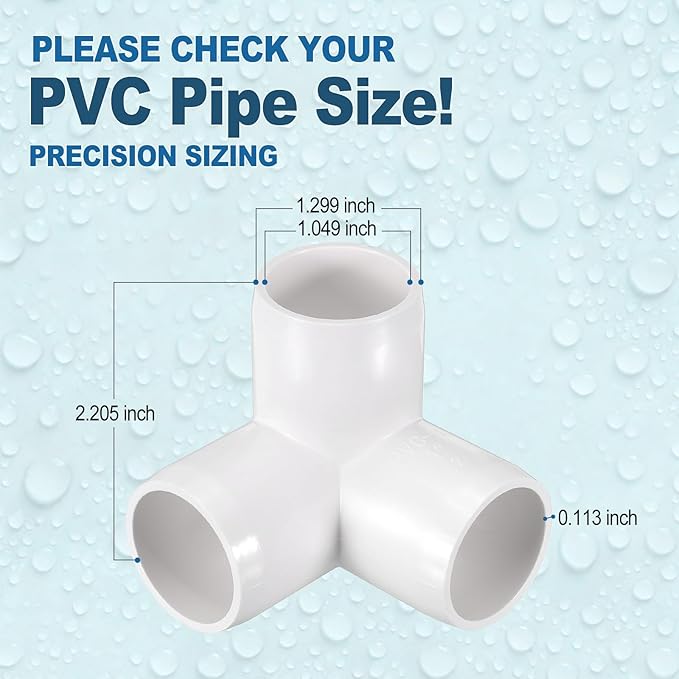 12 Pack 3/4" SCH40 PVC Elbow Pipe Fitting, 3-Way PVC Elbow Corner Side Outlet Tee Fitting, Furniture Grade Pipe Connectors for DIY Project, Pond Protection, Socket x Socket, White
