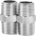 ChillWaves 304 Stainless Steel Pipe Fitting, Hex Nipple 1-1/2" NPT Male x 1-1/2" NPT Male Thread Adapter(2-PACK)