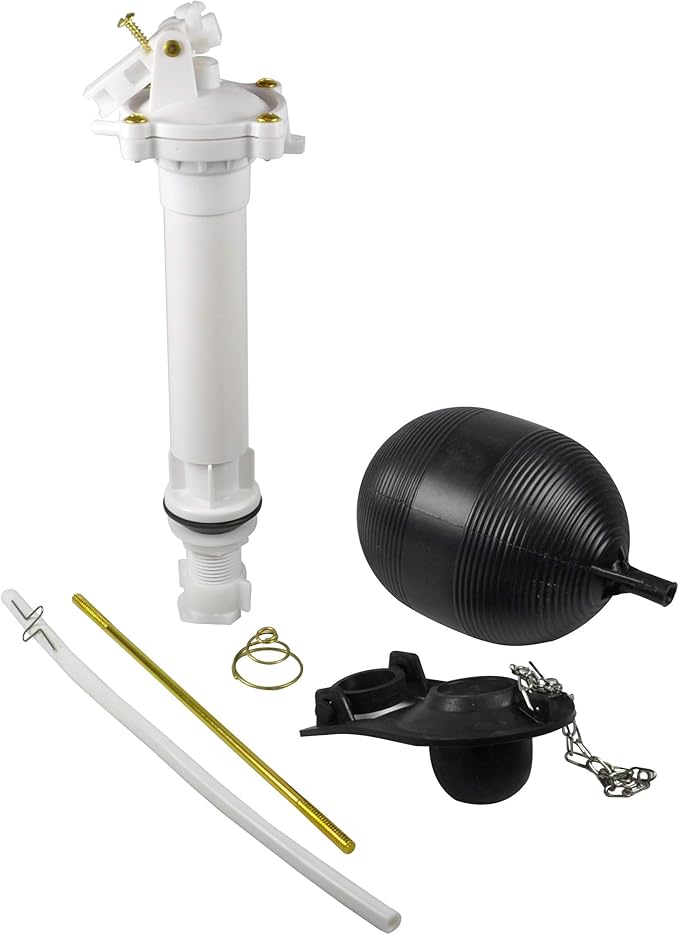 Danco Complete Toilet Repair Kit, Fill Valve, Flapper, Rod, Float Replacement (80816), White