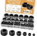 65PCS 6 Size 1/16" 1/8" 1/4" 3/8" 1/2" 3/4" NPT Pipe Fittings, Black Carbon Steel Pipe Plug Socket Set DD032-65