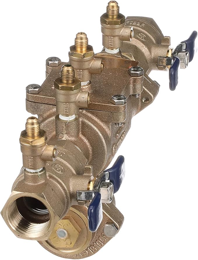 Febco LF860 Series 1" Lead-Free Bronze Reduced Pressure Zone Backflow Preventer Assembly, Quarter Turn Shutoff, Small Diameter, Spring-Loaded Check Valves, Water Line and Irrigation System