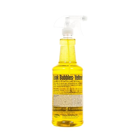 ComStar Leak Bubbles Yellow HVAC & Gas Detector, Fastest-Acting Leak Detector in Today's Market - Safe, Non-Corrosive, Long-Lasting Bubbles, Detects Micro Leaks, Made in USA, 1 Quart Spray (90-204)