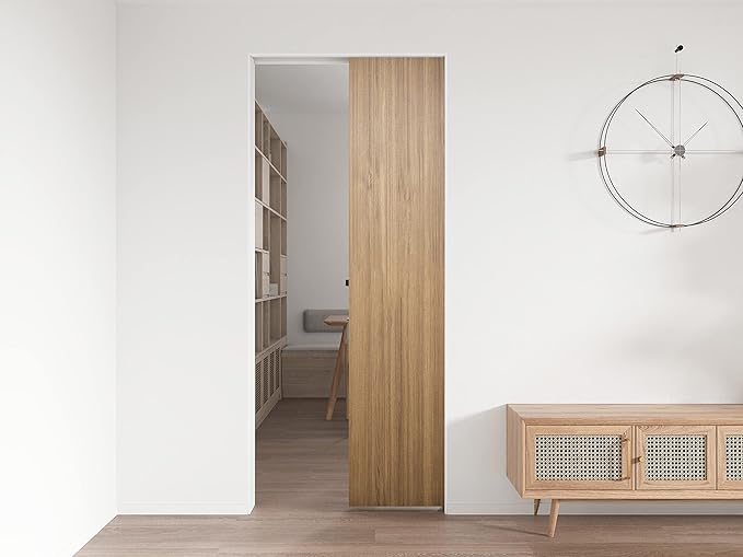 JUBEST 6FT Commercial Grade Pocket Door Hardware and Track Set, Sliding Door Hardware 68.7'', Durable and Smoothly, Easy to Install