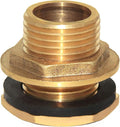 Joywayus 1" Male And No Female Inside Soild Brass Water Tank Connector Bulkhead Tank Fitting With Rubber Ring Stablizing