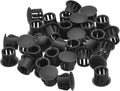uxcell 10mm(25/64") Plastic Hole Plugs, 36Pcs Flush Type Panel Round Snap in Fastener Knockout Locking Plugs for Furniture Insert End Caps Panels, Black