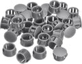 uxcell 15mm(19/32") Plastic Hole Plugs, 36Pcs Flush Type Panel Round Snap in Fastener Knockout Locking Plugs for Furniture Insert End Caps Panels, Grey