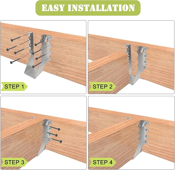 (20 Pack) 2‘' X 10'' Joist Hanger 18 Gauge Double Shear Face Mount Joist Hangers for Wood, Floor Deck and Ceililng Joists