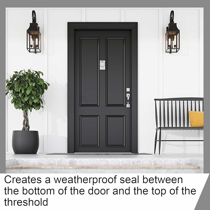 2 Pcs 36" Double Bubble Kerf Door Sweep 1-3/4" Wide Vinyl Weatherstrip Seal for Exterior Doors, Energy Efficient Draft Stopper, Easy Slide in Installation, Blocks Dust/insects/noise (White)