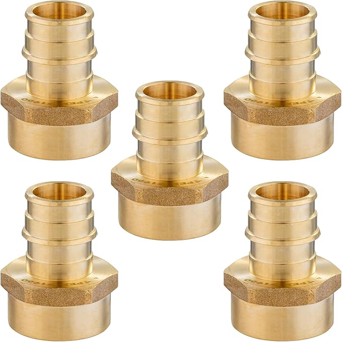 5-Pack HeSun PEXA Fitting, Expansion 1/2 Inch Female Thread Adapter,1/2" Female NPT x 1/2" Pex-a Expansion Adapter,ASTM F1960(PEX1960026-5)
