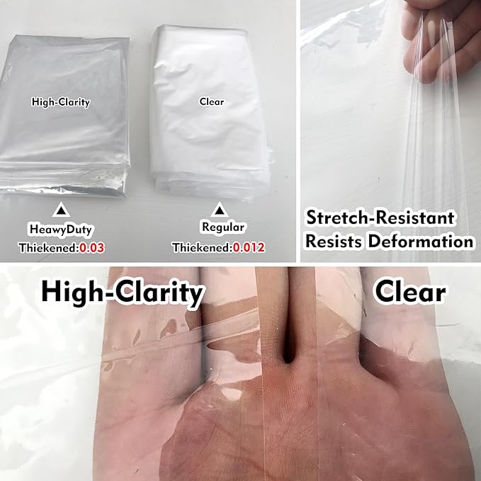 Window Insulation for Winter - 48''x203'' Plastic for Winterizing Windows, Fit up to 3 Windows Insulation Kit, High-Clarity