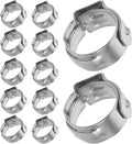 50Pcs Stainless Steel Pex Crimp Rings Single Ear Cinch Clamps for Pex Tubing Connection Plumbing Pipe Fittings Clamp Kit